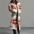 thumbnail image 1 of Abrigo de talla grande para mujer Patrón de estilo étnico Manga larga Bolsillos con botones Cárdigan cortavientos con capucha Fridja po190, 1 of 3