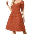 thumbnail image 2 of Astrodome Interior- Orange Sleeveless Dress summer dress korean women woman dress evening, 2 of 7