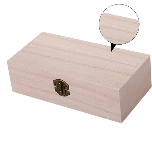 2 PCS Bins Lid Wooden Box Home Decoration Boutique Decor 20X10CM Khaki