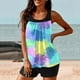 thumbnail image 5 of Trajes de baño tankini para mujer Trajes de baño de dos piezas con espalda de tiras y estampado conservador para mujer Traje de baño de dos piezas para mujer, 5 of 5