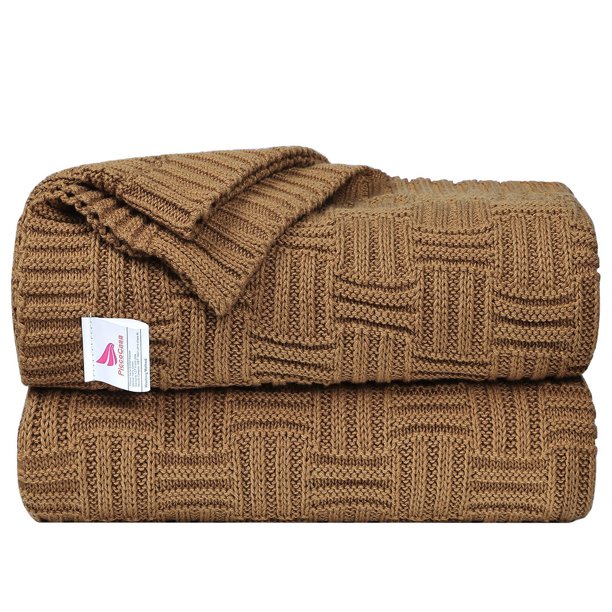 Soft 100 Cotton Knitted Throw Blanket for Couch Home Office Hotel