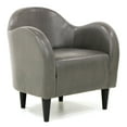 thumbnail image 2 of Fox Hill Trading Max Barrell Chair, Gray Faux Leather, 2 of 5