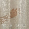 thumbnail image 3 of 3S Brother's Beige Lace Sheers Extra Long Floral Style Curtains Set of 2 Panels Rod Pocket & Back Tab Home Décor Window Custom Made Drapes 10-30 Ft. Long -Made in Turkey Each Panel (100"W x 63"L), 3 of 6