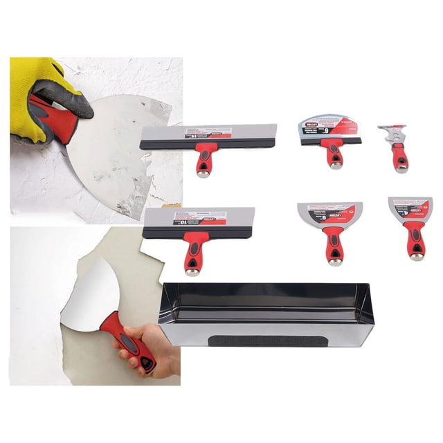 Drywall Finishing Hand Tool Kit, Drywall Hand Tool Kit Mirror Polished Finish Rugged Multifunctional for Home Renovation