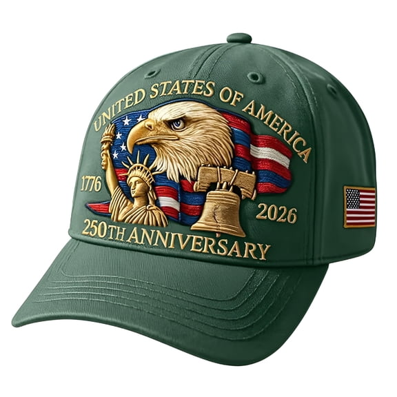 TELOLY 250th Anniversary Cap, Embroidery Retro Washed Patriotic Baseball Cap, Celebrate 250 Years of American Freedom, Adjustable Bald Eagle, Liberty Bell, Statue of Liberty Hat, For Men Women