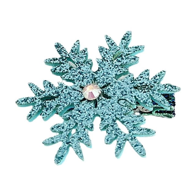 EZLIFE Pinza para el pelo de princesa con forma de copo de nieve, color azul, blanco y navideño, para mujer, para niñas, G0J7 {_ L8U2
