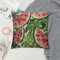 thumbnail image 2 of JRXY Slices of Watermelon Throw Pillow Exotic Tropical Fruit Leaves Seed Red Green Square Cushion Cover Standard Pillowcase for Home Decorative Bedroom/Living Room/Car White, 2 of 5