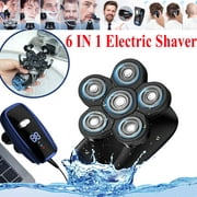Multifunction 6 IN 1 Men Cordless Rasor USB Electric Shaver Set LCD display Men's Electric Shaver bald Head hair trimmer Grooming Kit, beard, face, wet & dry 6D rotary