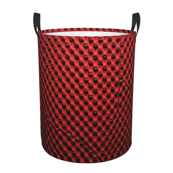 Red Black Dots Fabric Laundry Hamper Small Storage Basket/Toy Organizer/Dirty Clothes Bucket