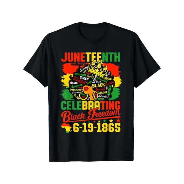 Juneteenth Celebrating Black White Freedom Women African American T-Shirt TEE TOP