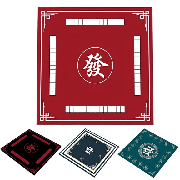 BESTSKY Mahjong Table Mat Poker Domino Mahjong Tile Card Board Game Anti-slip Noise Reduction Square Mah Jong Table Cover Playmat 80 cm