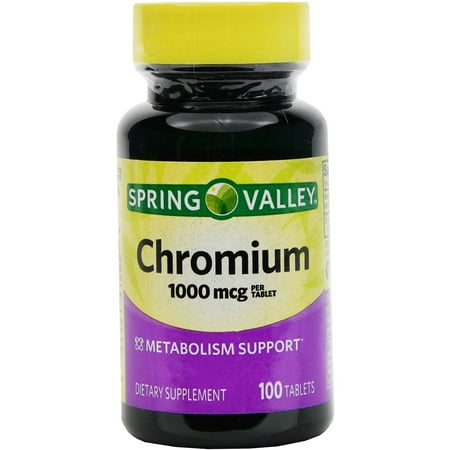 Spring Valley: Chromium Picolinate 1000 mcg comprimés Complément alimentaire, 100 ct