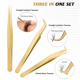 thumbnail image 5 of Juego de pinzas para pestañas de alta precisión: incluye 5 pinzas de acero inoxidable para extensiones de pestañas clásicas y de volumen., 5 of 7