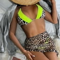 thumbnail image 3 of ENJOYW 3Pcs/Set Split Bikini Leopard Bandage Ladies Sleeveless Lace-up Bathing Suit for SwimmingPolyester, 3 of 7