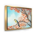 thumbnail image 3 of Designart 'Beautiful Orange Bird Sitting On Flowering Branch' Traditional Framed Canvas Wall Art Print, 3 of 5