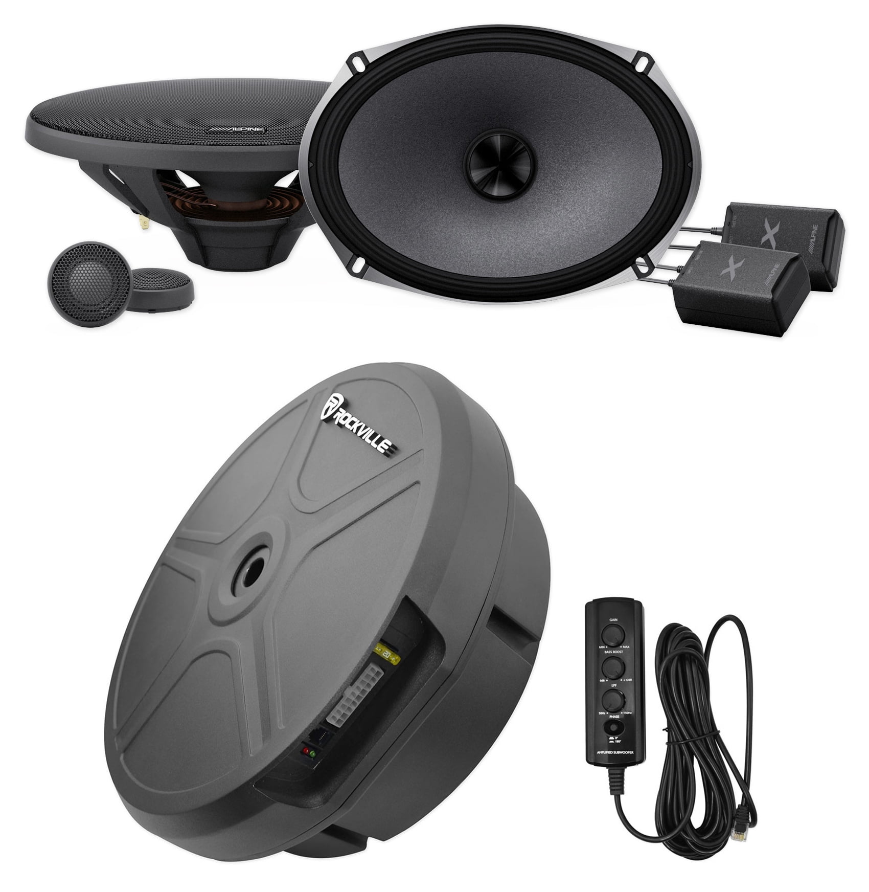 Pair ALPINE XS69C 360w 6x9" Car Component Speakers w/1" Tweeters+Spare