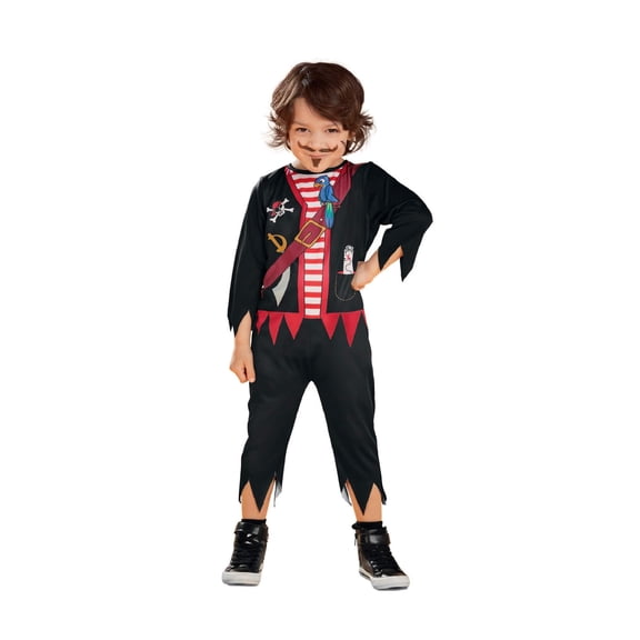 Black and Red Pirate Boy Toddler Halloween Costume - Extra Small