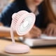 thumbnail image 2 of Fiudx Ventilador de Escritorio Usb, Miniventilador Recargable, Rotación de 360° y Potente Viento, Funcionamiento Silencioso, Diseño Compacto, Ideal para Estudio En Casa o En La Oficina, Rosa, Verde y, 2 of 7