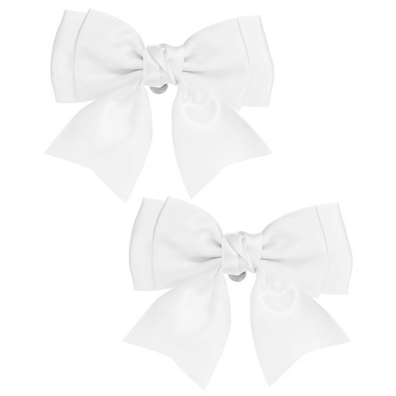 Uxcell 2-Pack Bow Shoe Clips, Satin Elegant Detachable Shoe Buckle Cute Bowknot Shoes Clip for Women [White]