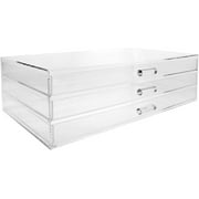 SHMAMT Premium Acrylic 3 Drawer Makeup Organizer Cosmetic Storage Jewelry Display Case,14.5" W x 8.25" D x 4.5H