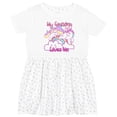 thumbnail image 3 of Inktastic My Grandma Loves Me Unicorn Girls Toddler Dress, 3 of 5