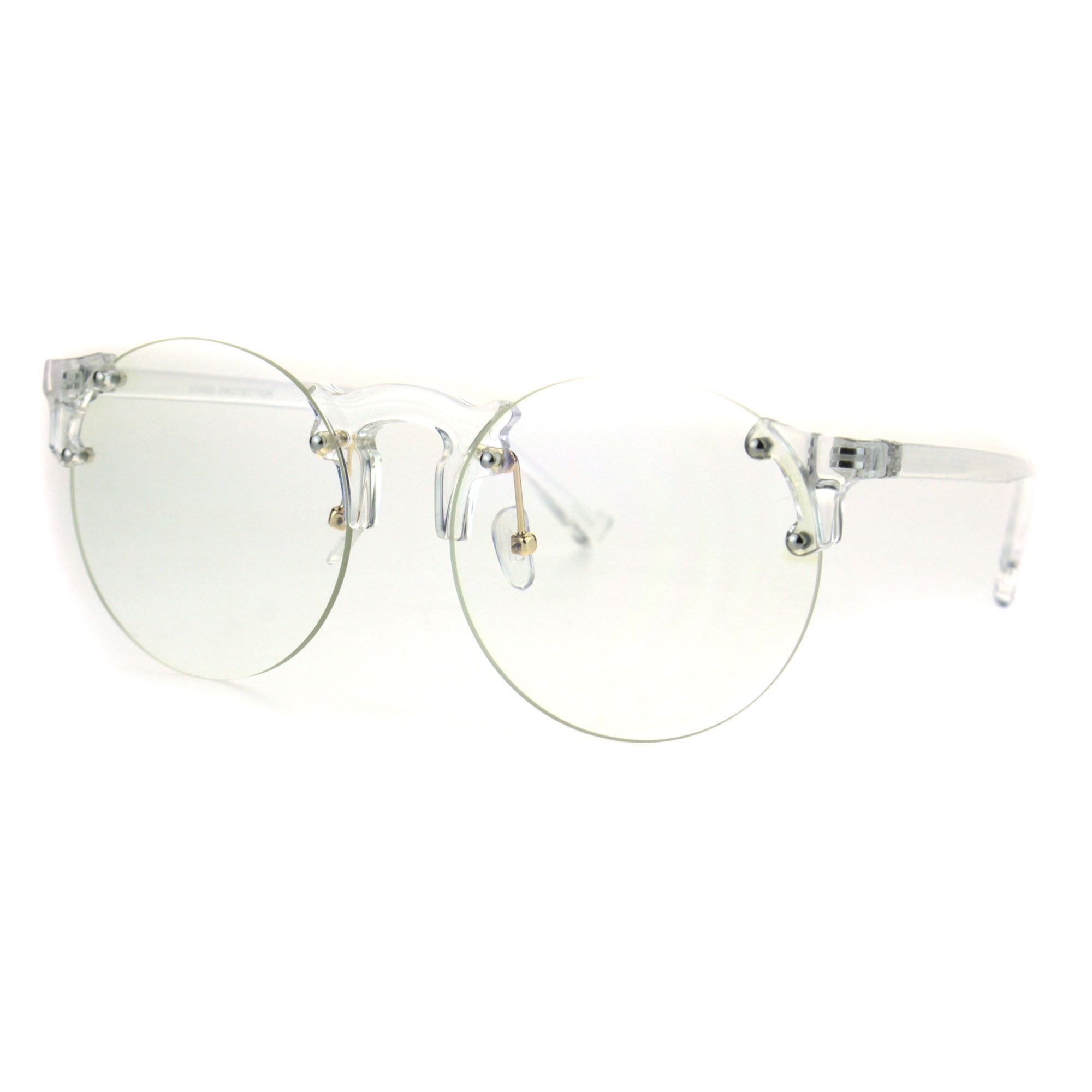 clear plastic round glasses