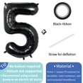65 inch Giant Black Number 5 Balloon, Huge Foil Balloons For 5 years