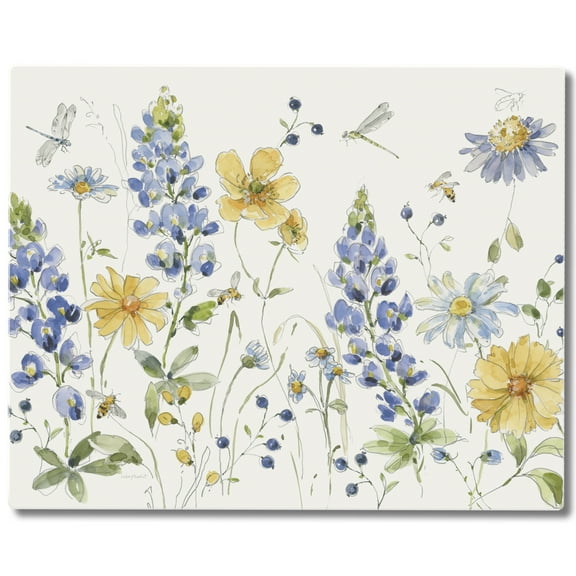 CounterArt "Lovely Floral" 3mm Heat Tolerant Glass Cutting Board 15" by 12"