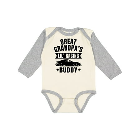 

Inktastic Great Grandpas Lil Racing Buddy Gift Baby Boy or Baby Girl Long Sleeve Bodysuit