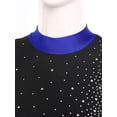 thumbnail image 5 of TiaoBug Women Shiny Rhinestone Gymnastics Leotard Bodysuit Full Length Figure Skating Jumpsuit Blue M, 5 of 7