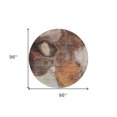 thumbnail image 3 of HomeRoots 605833 8 ft. Coffee, Copper & Beige Round Abstract Washable Indoor & Outdoor Area Rug, 3 of 5