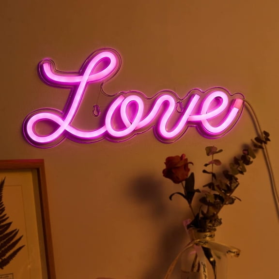 5V White Love LED Neon Sign Christmas Wedding Party Decoration Wall Lamp USB Powered Children Bedroom Night Light (New Love Pink)