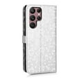 thumbnail image 6 of For Samsung Galaxy S24 Ultra Case Full Coverage Dustproof Anti-Scratch Anti-Fingerprint Kickstand Card Slots Wave-dot Pattern Design Convenient Wrist Strap PU Leather Luxury Wallet Cover,Silver, 6 of 7