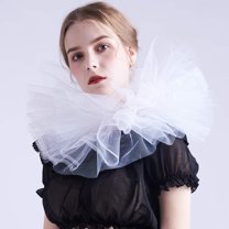 GRACEART Victorian Retro Mesh Neck Ruff Ruffle Collar Layered Clown Neck Collar
