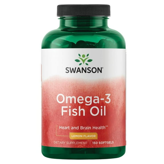 Swanson Omega-3 Fish Oil with Vitamin D - Lemon Flavored 1,000 mg 150 Softgels