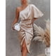 thumbnail image 1 of Women Solid Color Midi Dress Satin Bodycon Pencil DressesS, 1 of 4