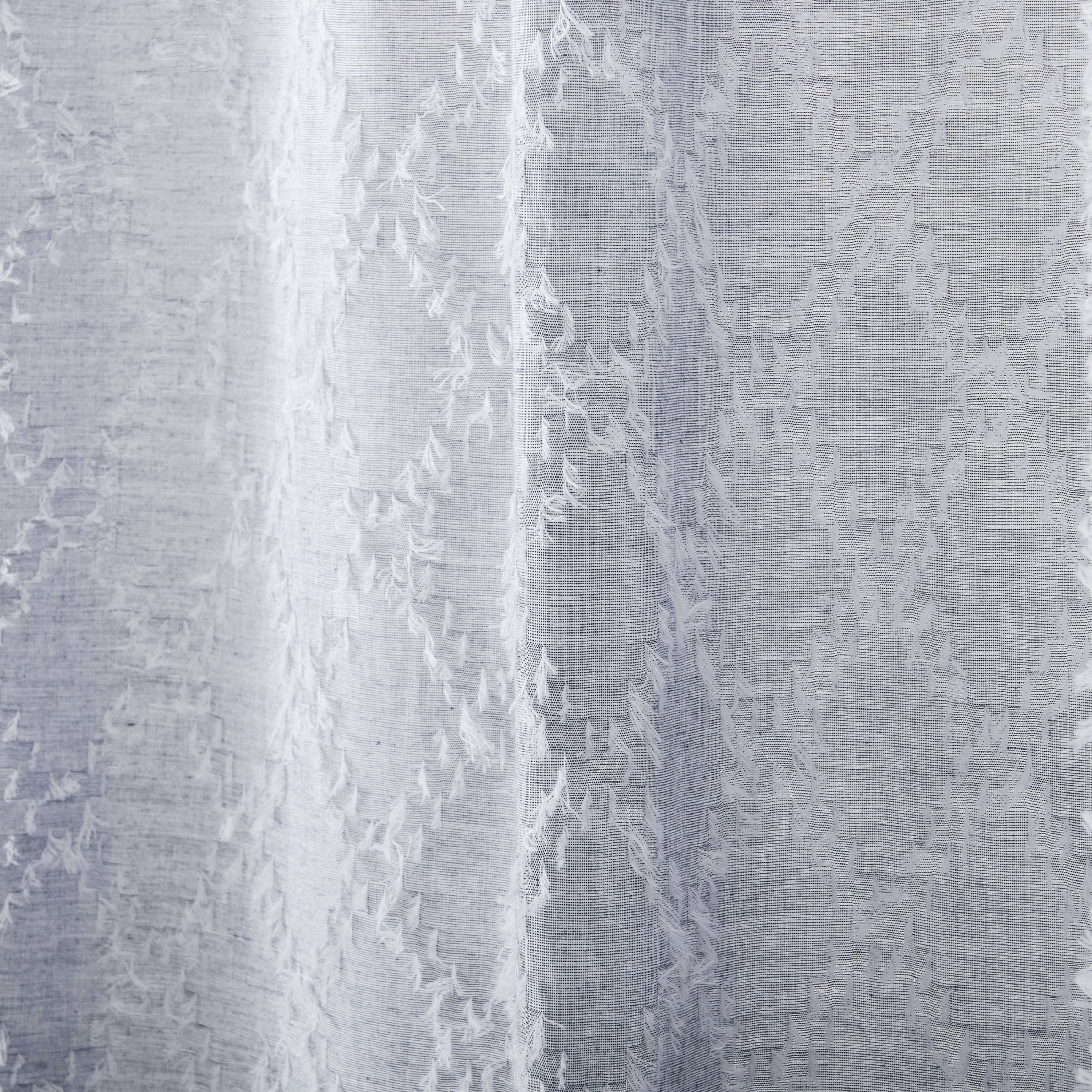 MoDRN Industrial Clip Jaquard Chambray Shower Curtain
