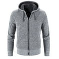 thumbnail image 2 of Jinda Men's Long Sleeve Sweater Hooded Outerwear Fall Fitted Zip Up Soft Fleece Cozy Casual Winter Knitwear Grey 40, 2 of 4
