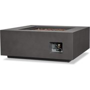 Real Flame Aegean 36 Square Steel Propane or Natural Gas Fire Pit Table in Weathered Slate