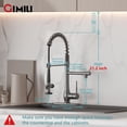 thumbnail image 2 of Grifo de cocina GIMILI de acero inoxidable negro con rociador desplegable, 2 of 5