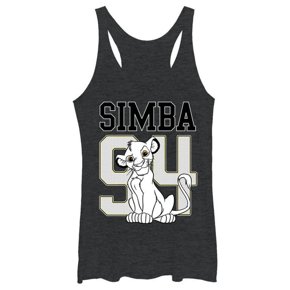 Women's Lion King Simba 94 Racerback Tank Top Black Heather Small