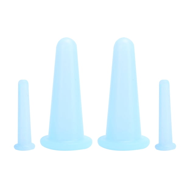 Cupping Set, Massage Cup Environmentally Friendly Strong In Adsorption Non-irritating With 2Pcs Mini Cups For The Eyes For Nose Blue 2 Large 2 Small