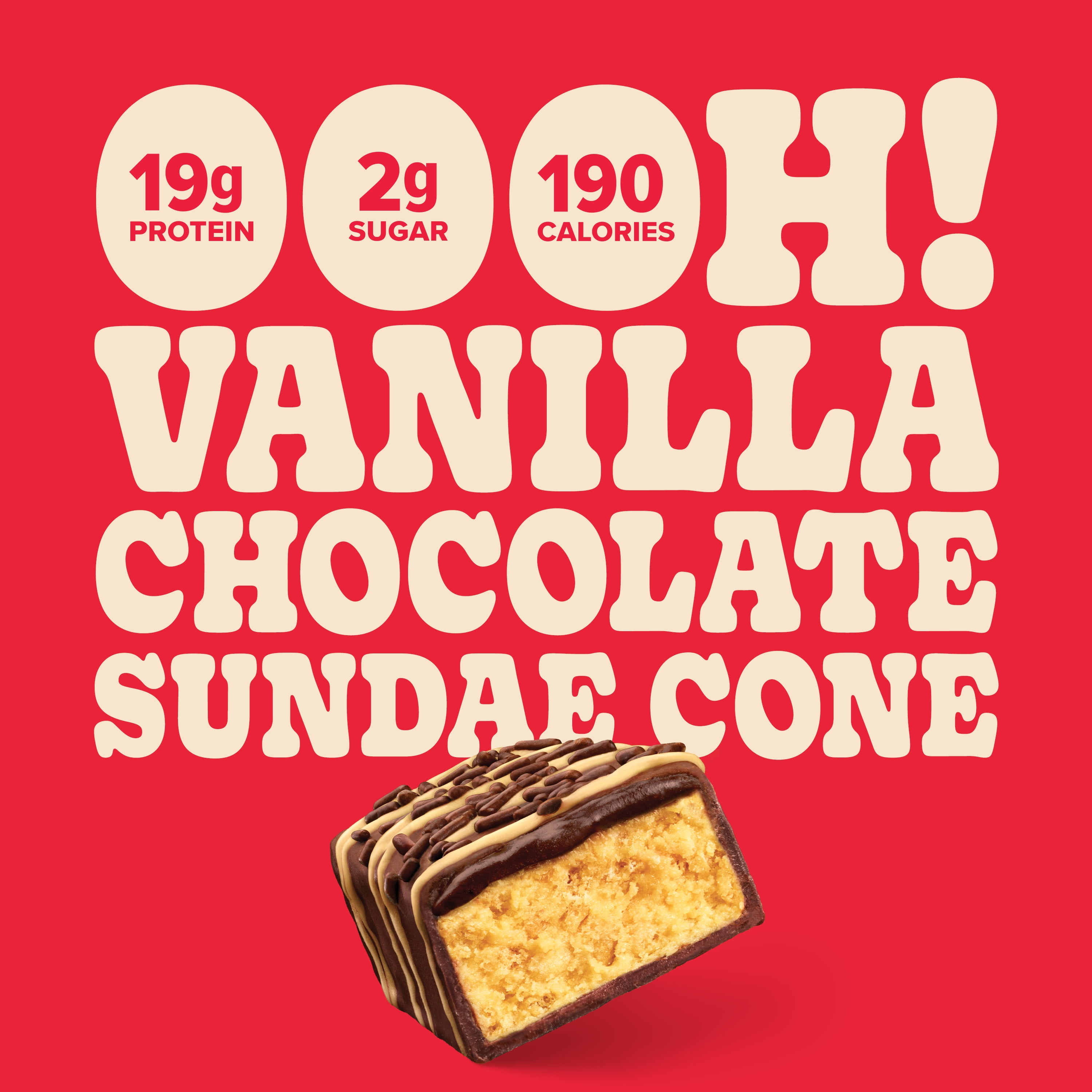Pure Protein Bars, Sundae Cone, 19g Protein, Gluten Free, 1.76 oz, 4 Ct