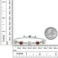 thumbnail image 6 of Gem Stone King 925 Sterling Silver White Lab Grown Diamond and Red Garnet Bracelet for Women | 4.10 Cttw | Gemstone April Birthstone | Oval 7X5MM | Fully Adjustable 9 inch, 6 of 6