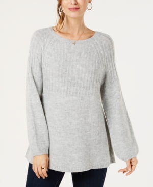 Photo 1 of SIZE XL Style Co Ribbed Bishop-Sleeve Sweater, Grey
