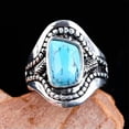 thumbnail image 2 of K-KED 925 Silver Rings Women Turkish Handmade Ring Wedding Party Delicate Jewelry Size 6-10-Turquoise #8-10, 2 of 6