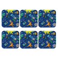thumbnail image 2 of Balery 6 Pcs Dinosaur In Spaceleather Coasters Set, Drink Table Cup Coasters For Living Room Kitchen Coffee Decor, 2 of 9