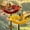 Red + Yellow, variant on Handmade Metal Flower Garden Stake with Bird Bath & pollinator Water Station, Bee Bath for Garden Metal Bee Water Feeder with Flower Design for Outdoor Yard Decor