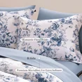 thumbnail image 6 of Amberspace Botanical Flowers Design 7-piece Bed in a Bag Comforter Set with Sheets,Grey Blue,Queen, 6 of 8