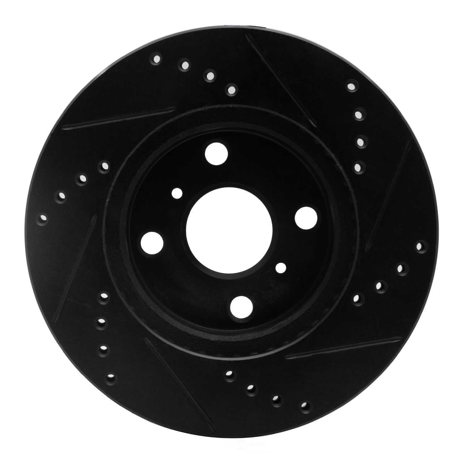 Dynamic Friction Company 633-76078L DFC Brake Rotor - Drilled And Slotted - Black